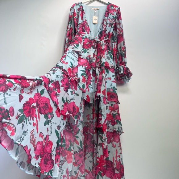 NWT Anthropologie Hutch Bardo Long-Sleeve V-Neck True Wrap Maxi Dress 1X - Picture 11 of 16